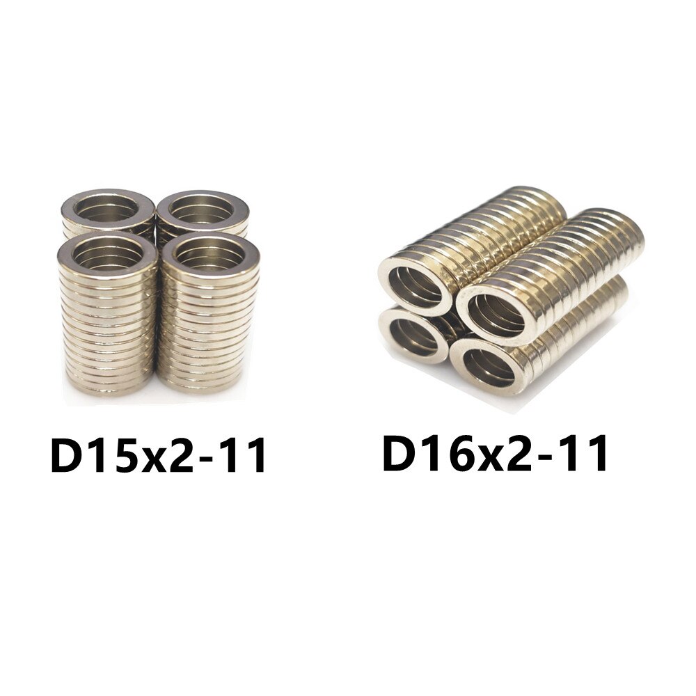 10 20 50PCS/LOT Ring Magnet 15*2 16*2 Hole 11 N35 NdFeB MAGNET 15x2-11 16x2-11 Neodymium Speaker Magnets 15x2mm 16x2mm