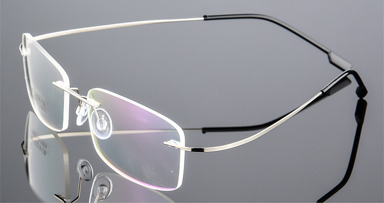 Randlose Titan Brille Rahmen Männer flexibel Optische Rahmen retro Brille Rezept Spektakel Rahmenlose Frauen brillen: Silber