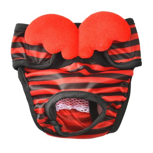 Hond Gestreepte Wing Ondergoed Fysiologische Broek Shorts Puppy Luier Dierbenodigdheden: Rood / S