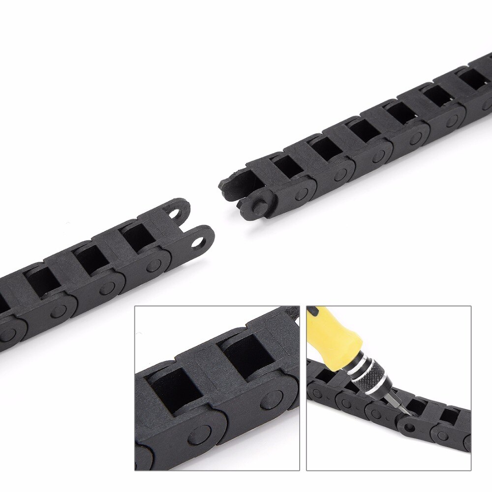 Uxcell 7mm x 7mm r15 plastkabel trækkæde wireholder med endestik længde 1m til 3d printer cnc router værktøjsmaskiner