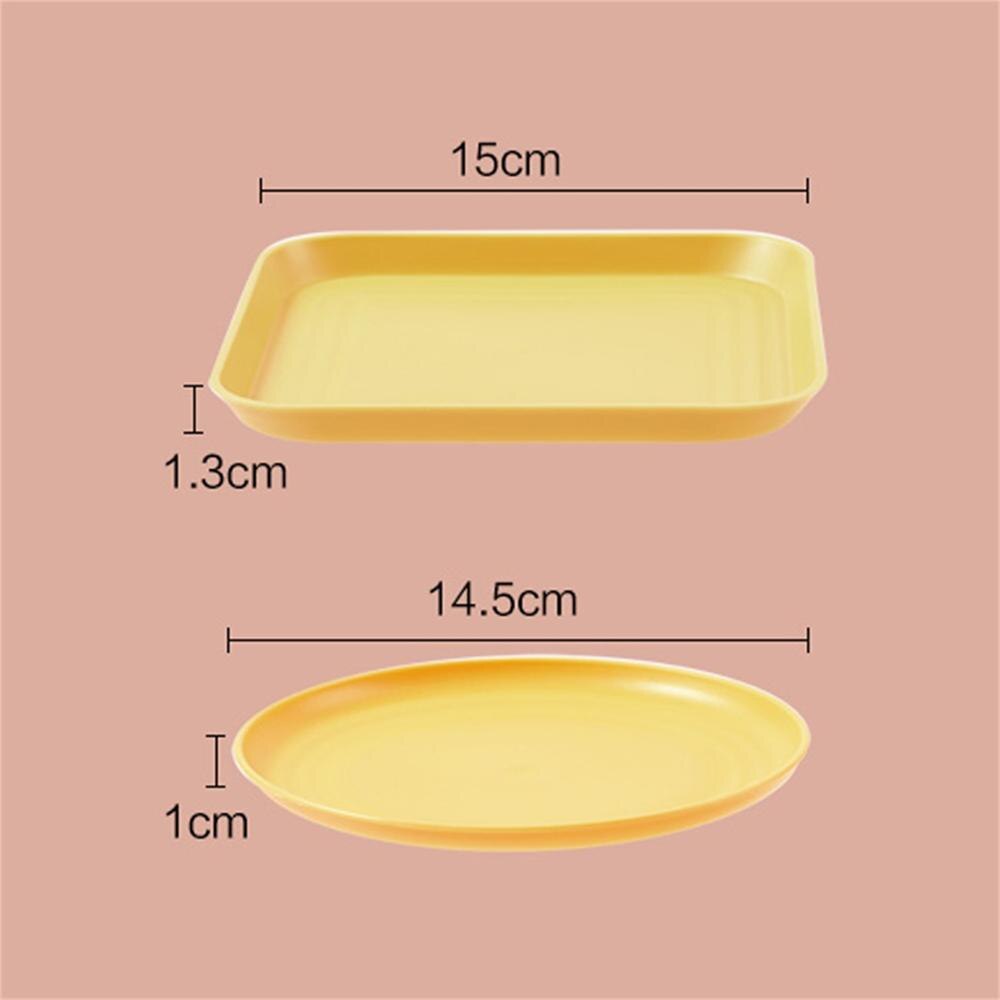 Piccoli piatti di plastica quadrati rotondi da 10 pezzi