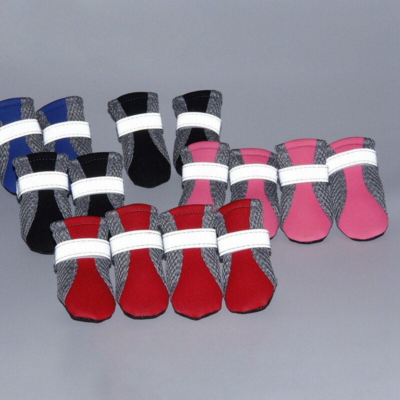 Reflektierende Mesh Hund Schuhe Atmungsaktiv Hund Katze Welpen Socken Schuhe Pet Anti-Slip Regen Stiefel Teddy Welpen Pfote Protecters für Kleine Hund