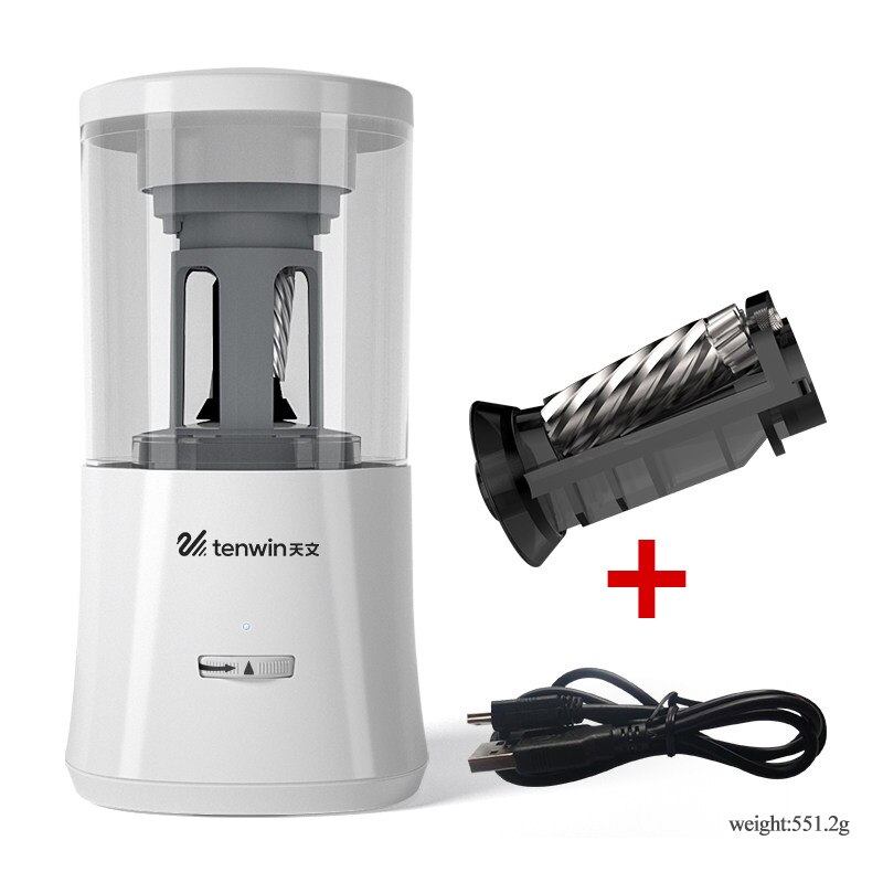 Tenwin Fully Automatic Pencil Sharpener Safe Children's Electric Mechanical Pencil Cutter Stationery Auto Pencil Sharpener 8018: 8018-White-5056