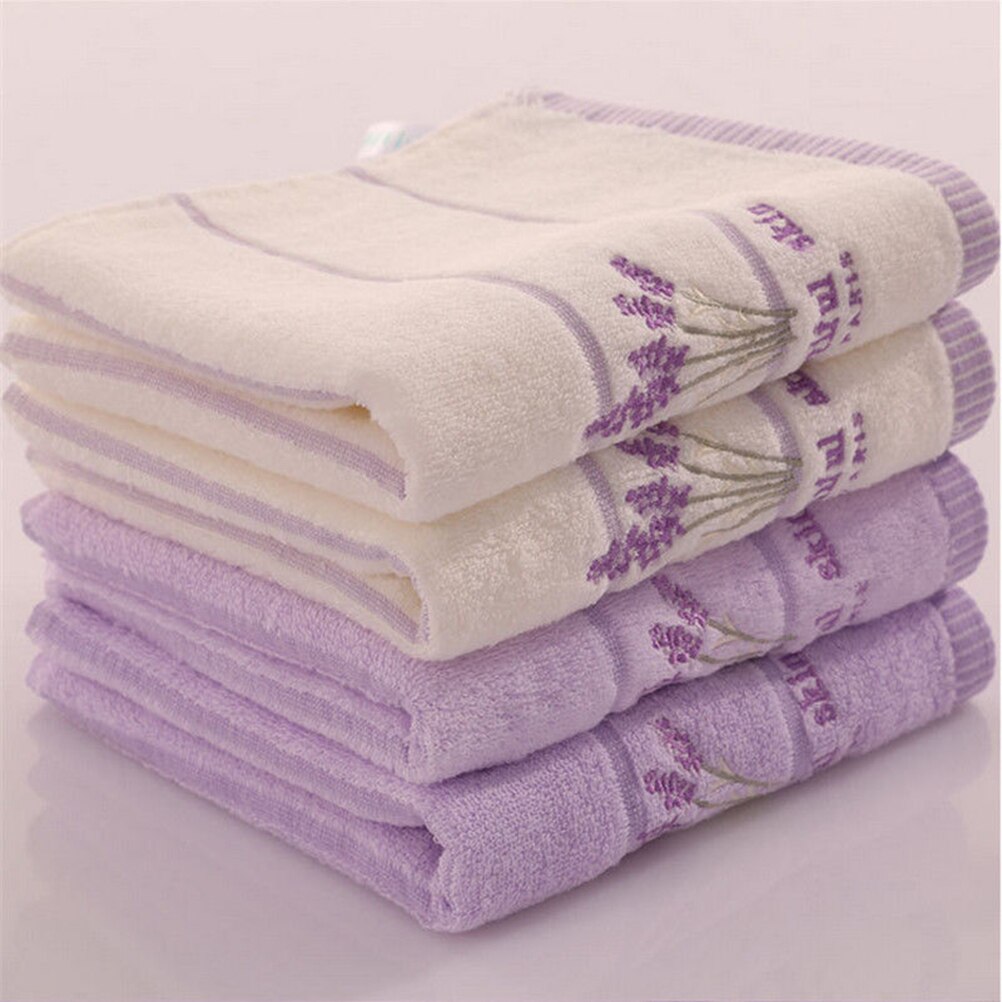 Embroidery Towels Beautiful Skin Paris Lavender Flowers Cotton Fabric Fragrant Smell Washcloths Towels 34*74cm 1Pc