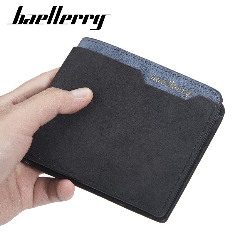 Luxury Brand Men Short Wallets Simple Multi-card Position Open Coin Purse Fashionable Soft Leather Thin Wallet