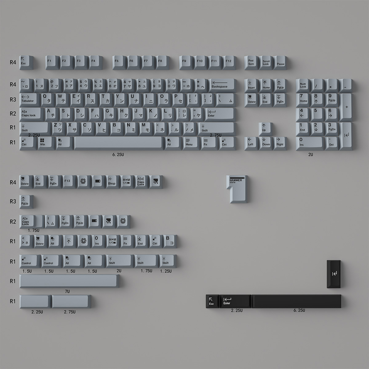 GMK Sushi TaiChi grand ensemble DYE-SUB PBT Keycap personnalité personnalisée japonaise profil cerise Keycaps pour clavier mécanique 61/64: MARRON