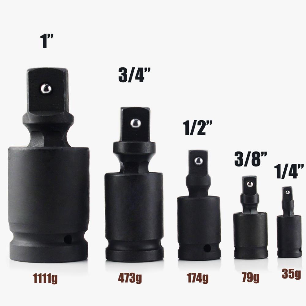 Pneumatic Universal Joint Set 1/4" 3/8" 1/2" 3/4" 1" Ratchet Angle Extension Bar Socket Adapter Manual Bendable Adapter 1p 5p