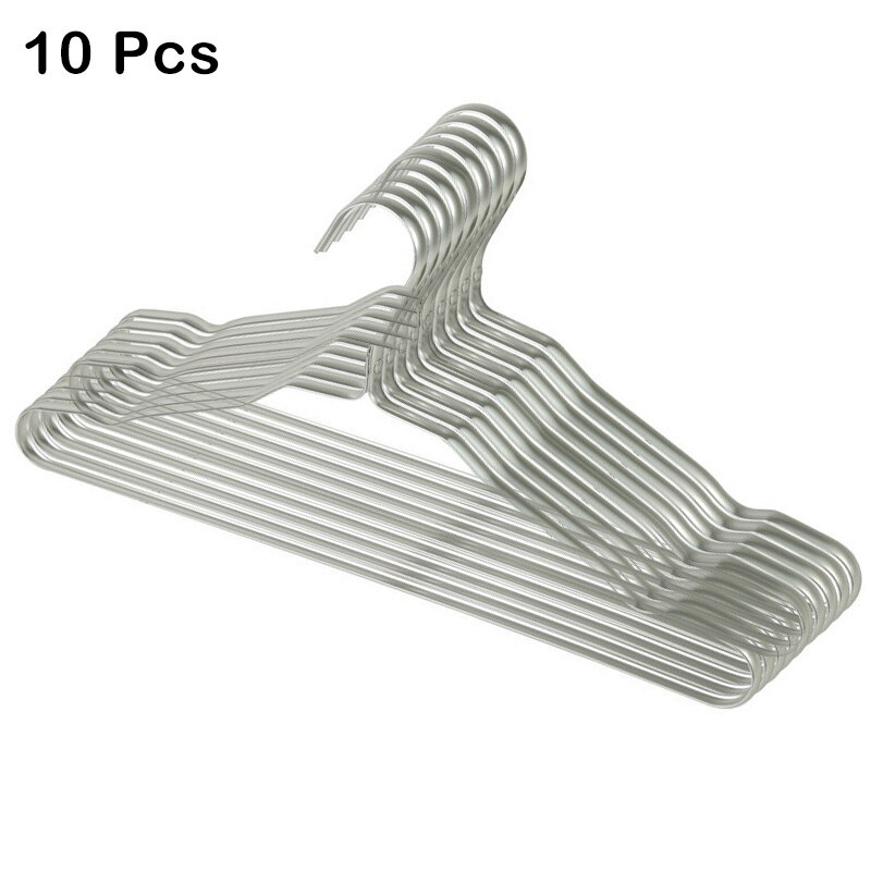 Premium matte zilverachtige aluminium kleerhangers 6 stuks, 17,7 inch extra gladde en duurzame metalen overhemdkledinghanger, aluminiumlegering hanger, kledingondersteuning, kleding hangen
