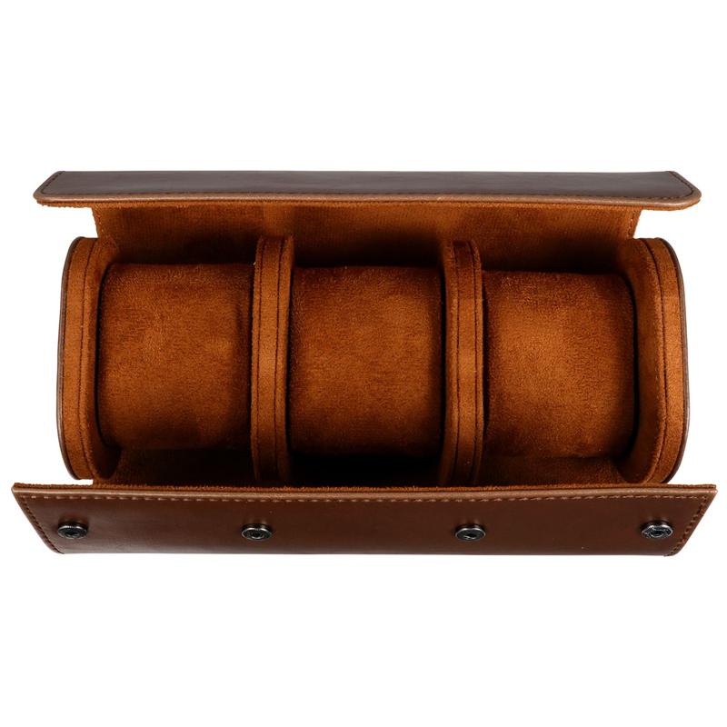 1Pc 3 Slots Draagbare Horloge Doos Ronde Horloge Organizer Elastische Pu Horloge Case Lederen 3-Digit Horloge Opslag doos
