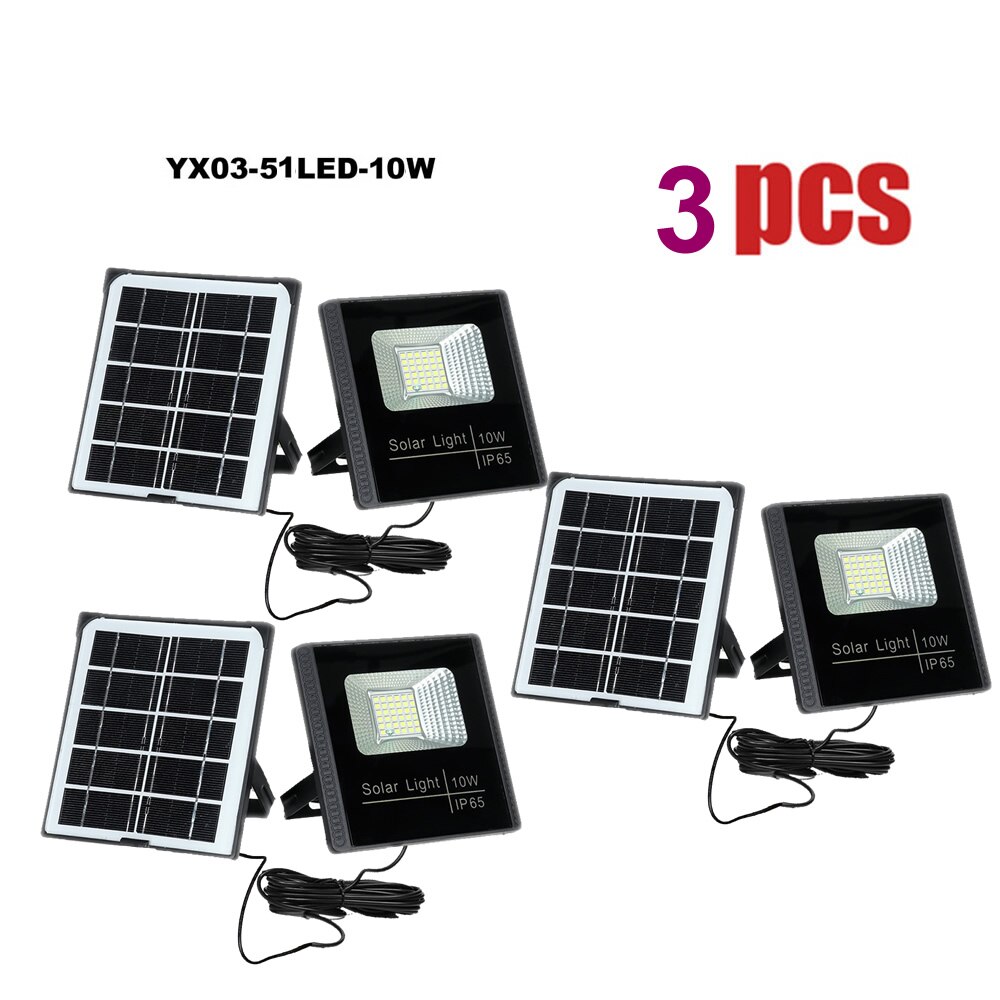Led Tuin Solar Split Panel Licht Muur Beveiliging Garage Yard Indoor Thuis Straat Dek Hek Solar Lampen Schijnwerper W Split kabel: inseperable 51led-3