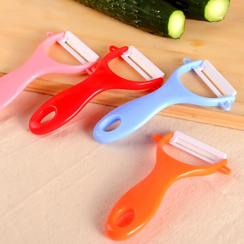 Multi-purpose Household Vegetable Ceramics Blade Fruit Ceramics Handle Peeler Peeler Kitchen Parer Plastic Fruit Blade Z5E9