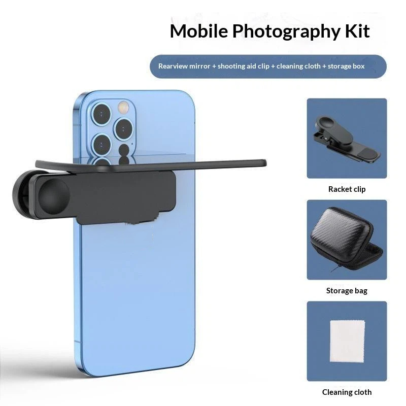 Adjustable Smartphone Camera Mirror Reflection Clip HD Glass Reflection Mirror For Outdoor Travel Phones Photography Shooting