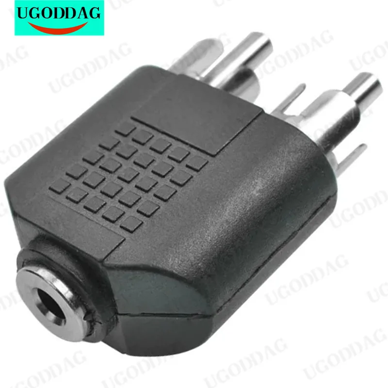 3,5 mm audio stereo jack vrouwelijk naar 2 RCA mannelijk audio jack connector adapter converter voor luidspreker