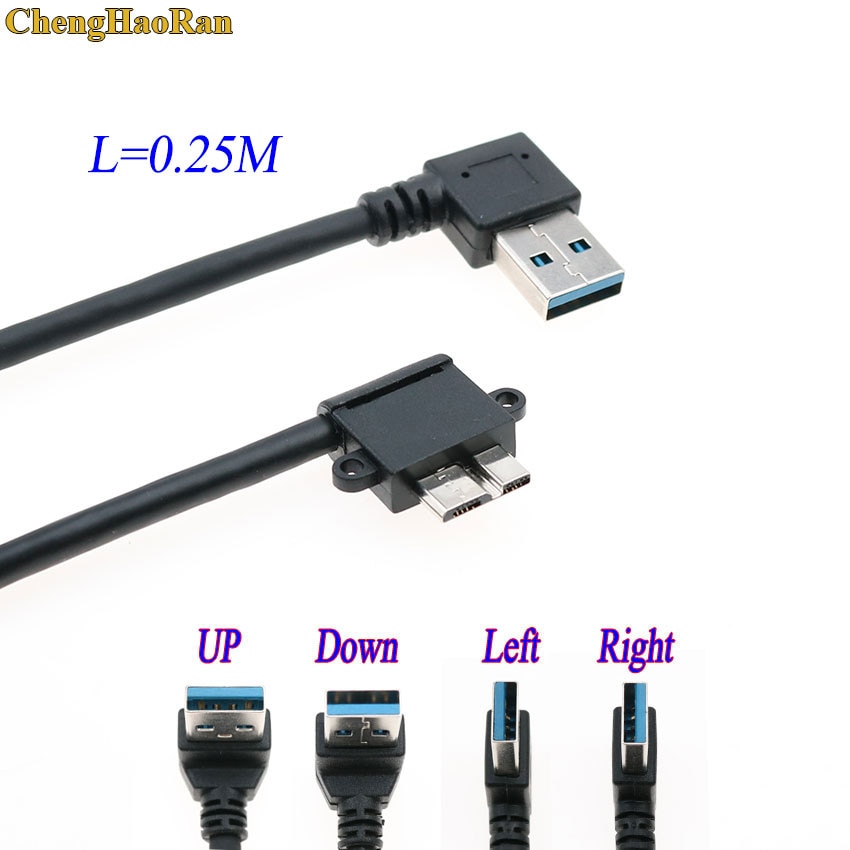 Usb Type A Male Naar Micro B Data Kabels Cord Lead Voor Externe Harde Schijf Disk Usb 3.0 Kabel Schuine 90 Graden Up Down Links Rechts