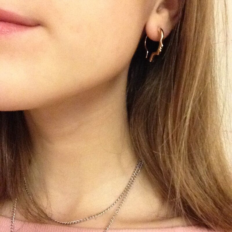10 Paar/partij Mode-sieraden Metal Abstract Overzicht Hoofd Gezicht Oorbellen Voor Vrouwen