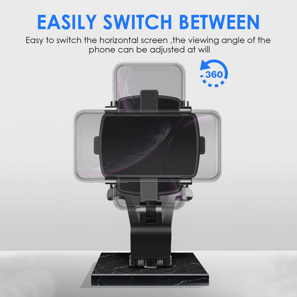 Car Phone Holder 360 Degree Mobile Phone Stands Rearview Mirror Sun Visor In Car GPS Navigation Bracket Retractable Stand
