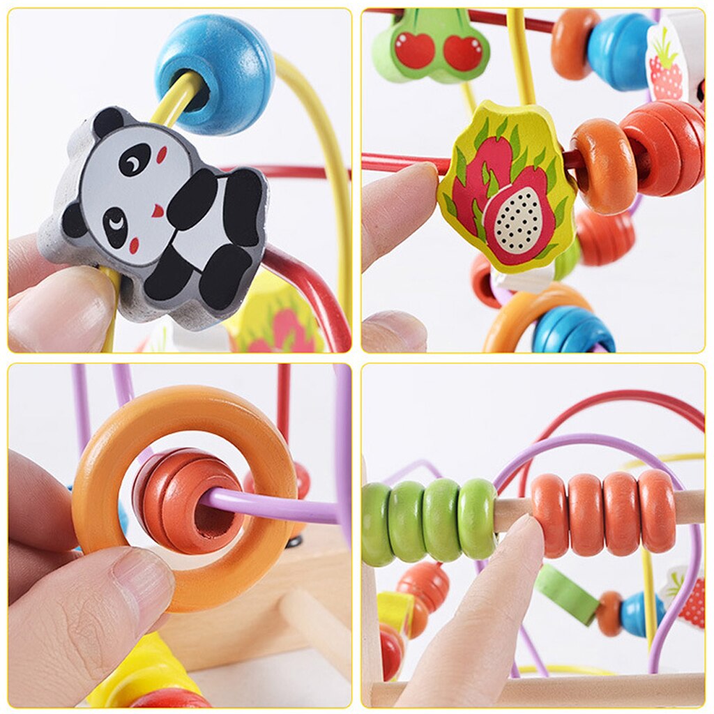 Wooden Educational Toy for Kids Toddler - Bead Maze Game Activity Center Fun