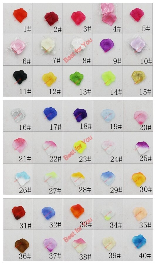 Pétalos de seda artificiales para decoración romántica para boda, pétalos de rosa para boda, flor rosa, varios colores, 100 unids/lote