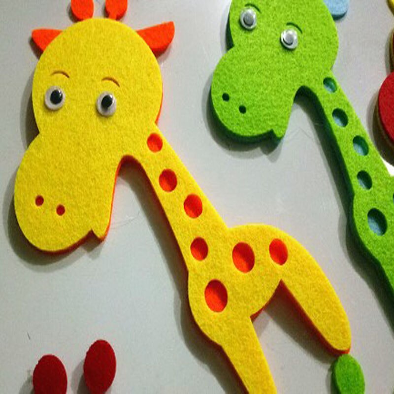 5 uds. Jirafa de fieltro de hecho a mano grande y colorido, fieltro no tejido para DIY project Home Kindergarten Decoration
