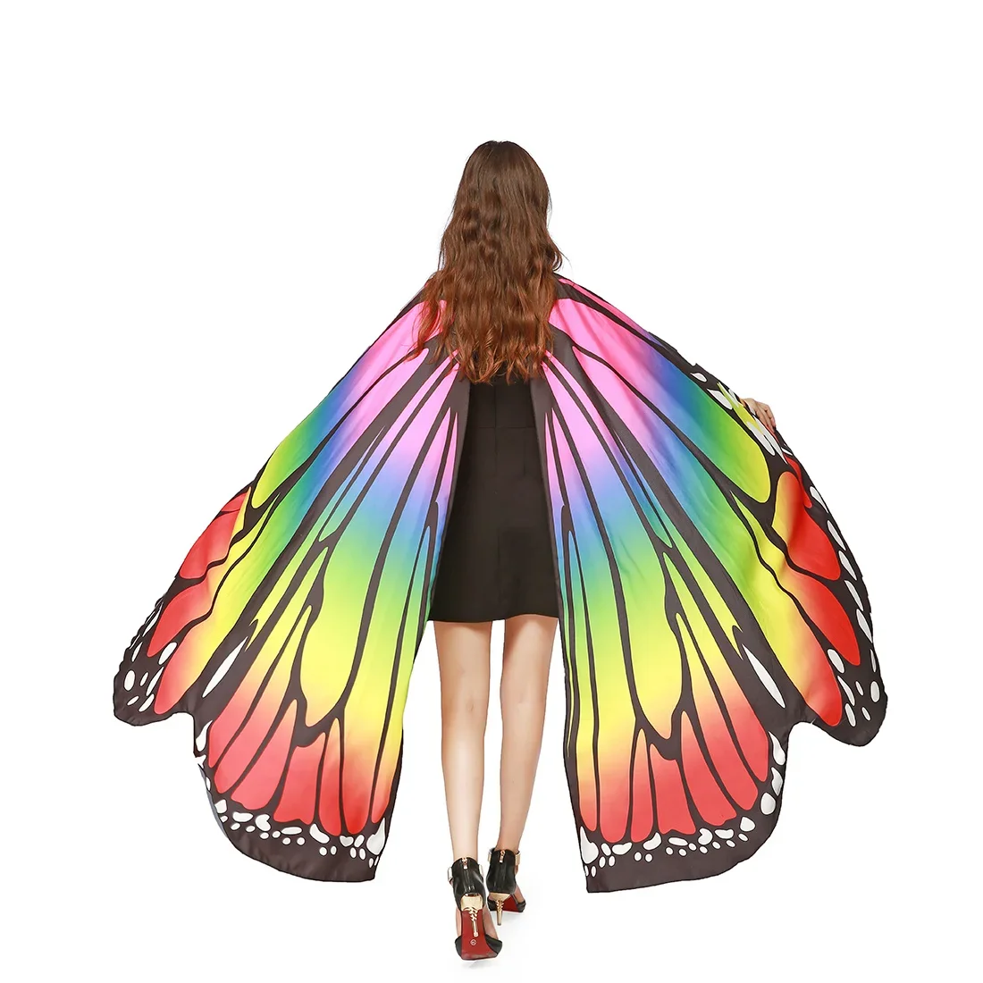 Rainbow Butterfly Wings Cape Shawl Fairy Ladies Dance Costume Adult Monarch Butterfly Cape Halloween Child Butterfly Wings