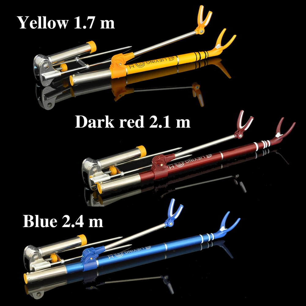 Iemiht vara de pesca de pé, suporte para varas de pesca, fibra de carbono, ajustável, telescópica, ferramenta de pesca, 1.7/2.1/2.4m