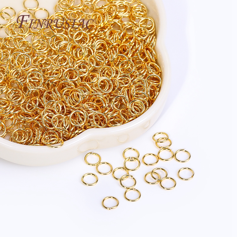 200 teile/los 18K Gold Überzogene Offene Biegeringe , Durcheinander Metall Teilt Ringe Verbindungsringe Für Schmuck Machen Liefert