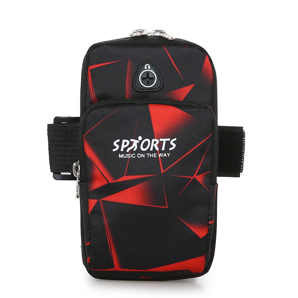 Pinshang Unisex Mobiele Telefoon Arm Bag Nylon Running Outdoor Sport Mobiele Telefoon Pols Zak: 1- red