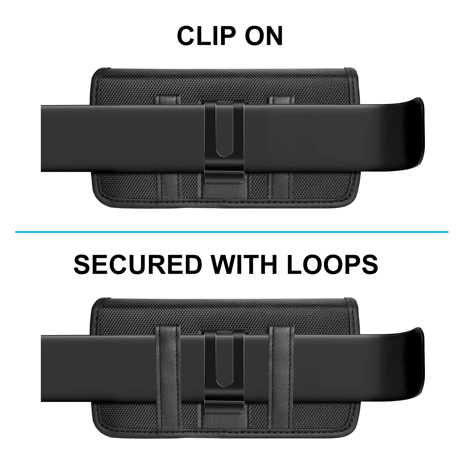 HAWEEL Phone Holster Case Nylon Cell Phone Belt Clip 4.7-6.8inch Pouch Carrying Case Waist Bag For iPhone 15 13 12 SamsungGalaxy