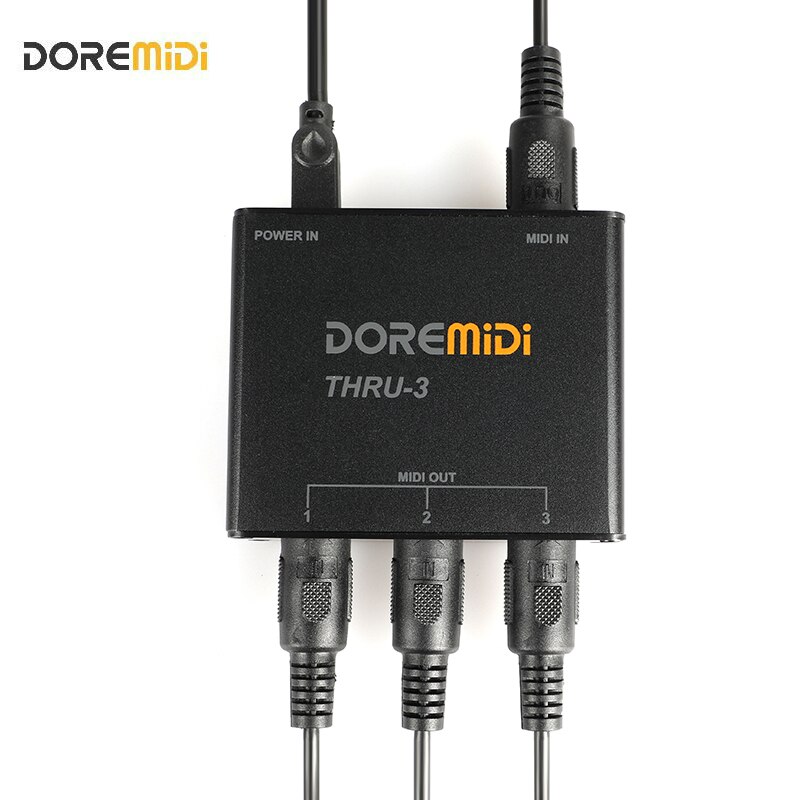 DOREMiDi MIDI THRU-3 Thru Box Controller Can Be Used To Convert 1 MIDI Input Into 3 MIDI Outputs with Standard MIDI 16 Channels