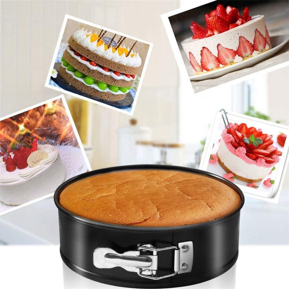 Geekhom Cake Pan Tin Ronde Bakken Tin Met Flat Base Ronde Cake Tin Bakvorm Set Van 3 10/18/22 Cm Cake Bakken Tin Bakvormen