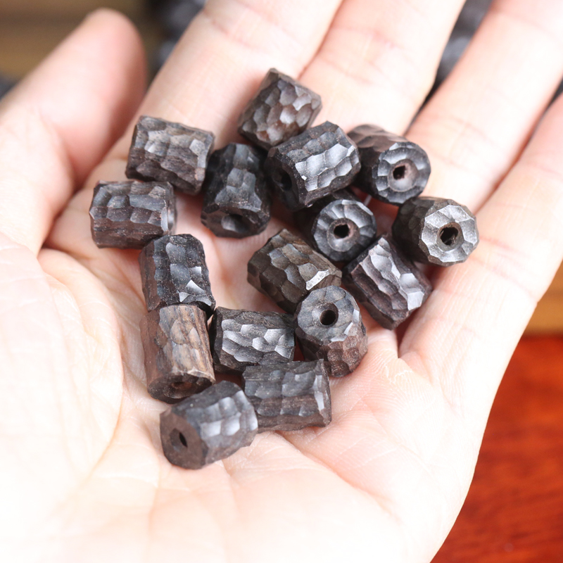 Cuentas de barril de ébano, accesorios de joyería DIY hechos a mano, cuentas superiores talladas con colgante coleccionable, cuentas sueltas, cuentas espaciadoras