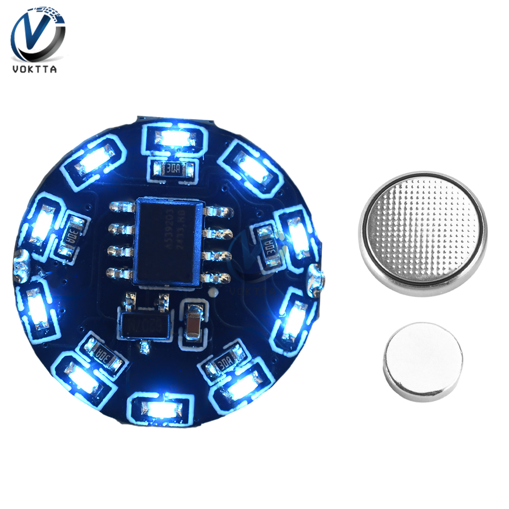 Anillo LED direccionable Individual interruptor de luz de Control de inducción magnética LED 16Leds RGB Controlador LED Lampes Kit de luces de flujo: Marrón