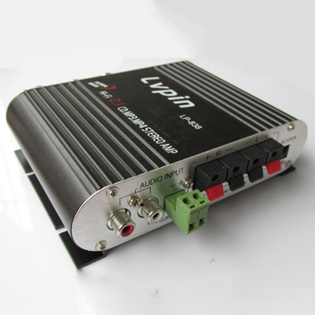 Lepy LP-838 Power Car Amplifier Hi-Fi 2.1 MP3 Radio Audio Stereo Bass Speaker Booster Player for Motorbike Home No Power Plug