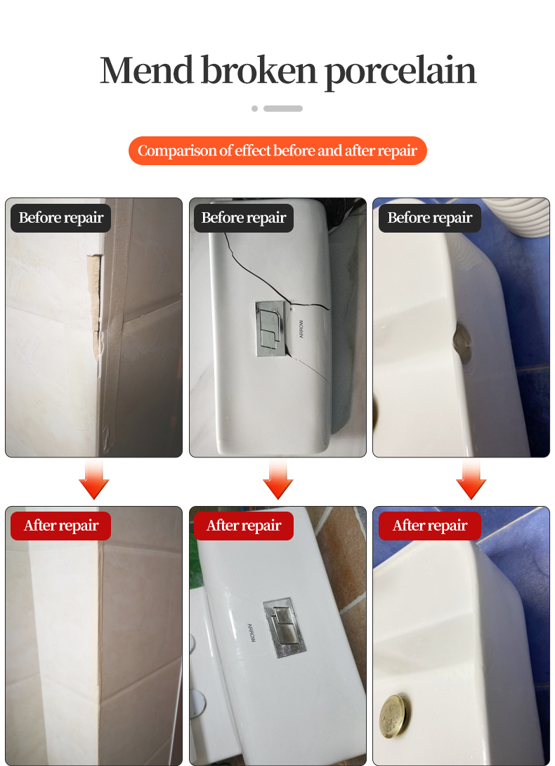 Ceramic Repair Paste A+B Tub Tile Shower Repair Kit Multipurpose Porcelain Repair For Crack Chip Ceramic Caulk Repair Paste Set