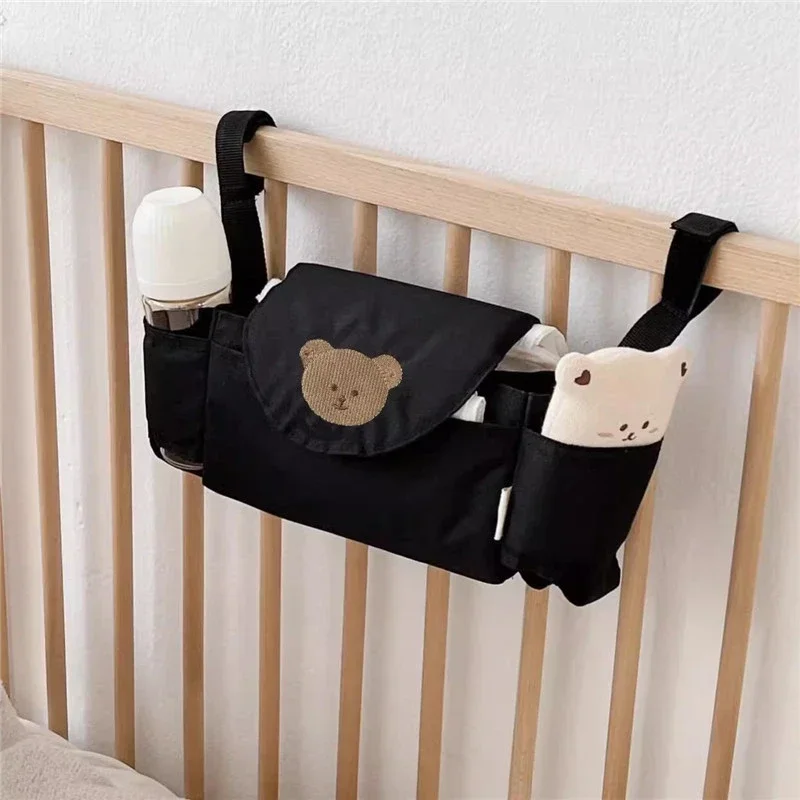 Kinderwagentas, kinderwagen organizer, cartoon flessenhouder, kinderwagen accessoires, hangende opbergmand, opbergtas, mama tas