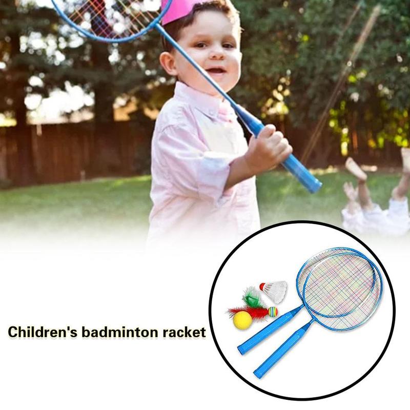 1 par de raquetas de bádminton para niños, para interior y exterior, conjunto de bádminton para jugar, raquetas de deporte más ligeras D7S3