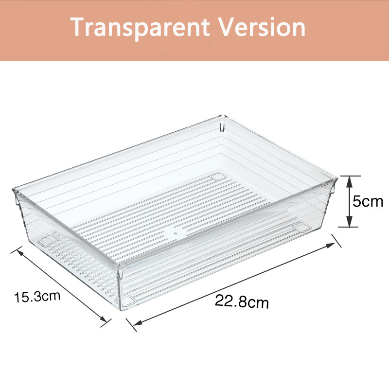Clear Drawer Organizer Transparent Drawer Divider Storage Box Bins Case for Utensil Cosmetic Groceries Kitchen Tableware: MULTI
