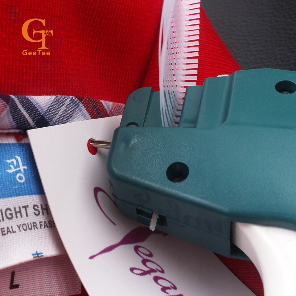 Papier hang Tag/swing tag Guns + 1 Tagging + 1000 Barbs + 5 Staal Naalden Machine Set tool, prijs opknoping tag gereedschap