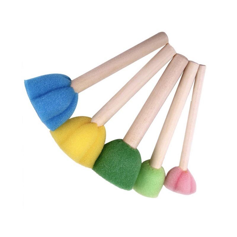 5pcs Kids Toddler Sponge Stamp Brush Kits Flower Drawing Toys for Children Paint Educational Art and Craft Creativity Boys Girls: Default Title