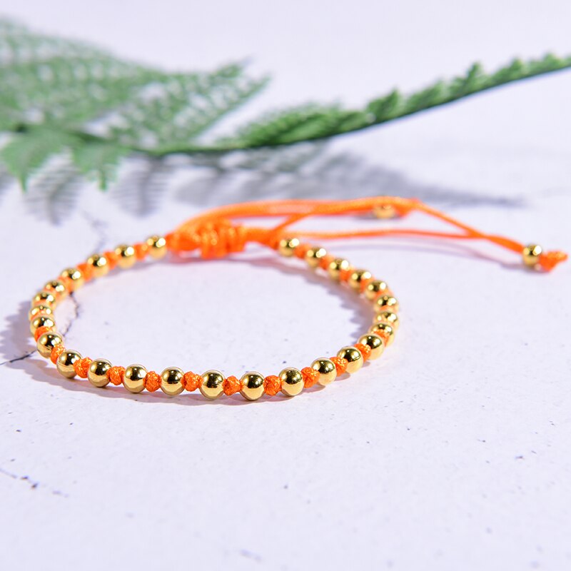 Gold Plated Beads Charm Bracelet for Women Friendship Trendy Men Femme Girl Summer Jewelry Lover: 21ky0305-5