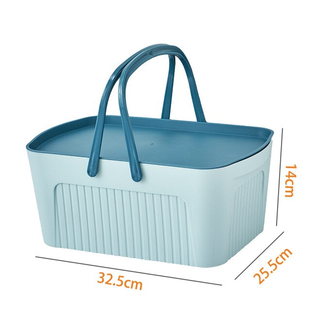 Bathroom Folding Dirty Clothes Storage Basket Laundry Basket Household Wall Hanging Large Portable Sundries Finishing Basket: light blue with blue