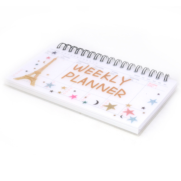 Wekelijkse planner notebook planner agenda schattig dagboek briefpapier cuadernos y libretas libreta flamingo parijs balpen penna: Paren
