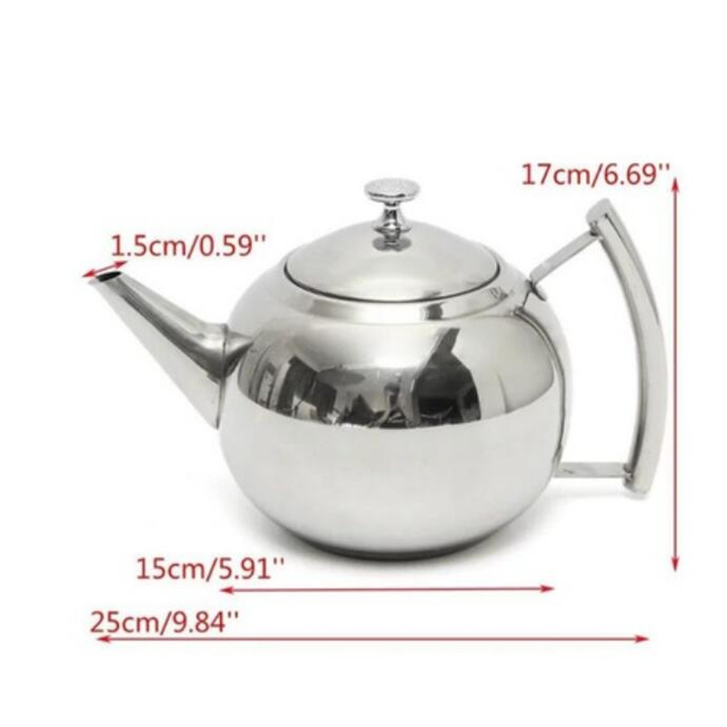1.5/2L Stainless Steel Teapot Tea Pot With Tea Leaf Filter Infuser