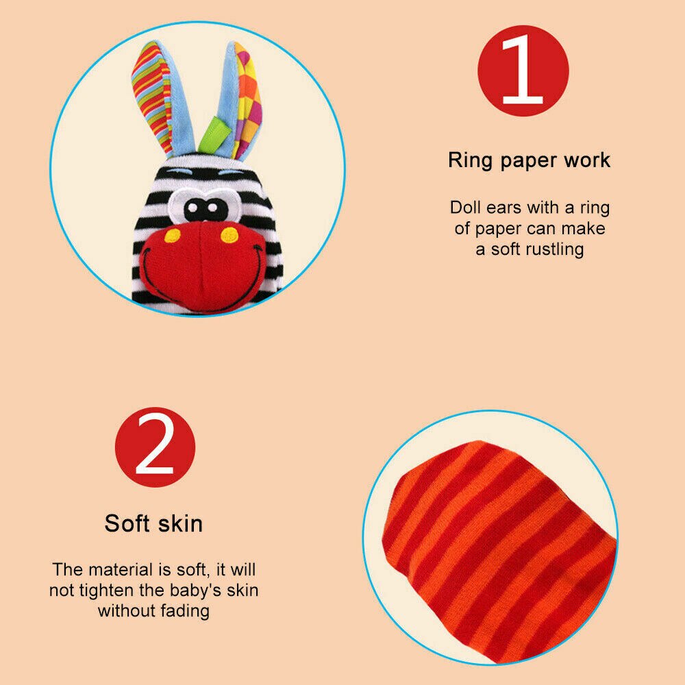 Baby Spielzeug Nette Baby Infant Weiche Rasseln Handbells Hand Fuss-sucher Socken Entwicklungs Spielzeug Gefüllte Socken Geburtstag