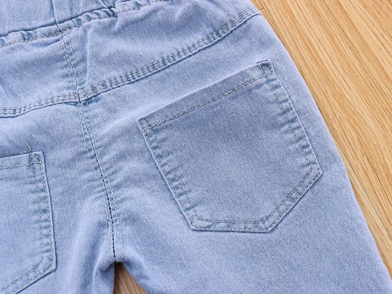 Baby Jeans Solid Color Jeans For Girls Summer Calf-length Baby Girl Casual Style Toddler Girl Clothes
