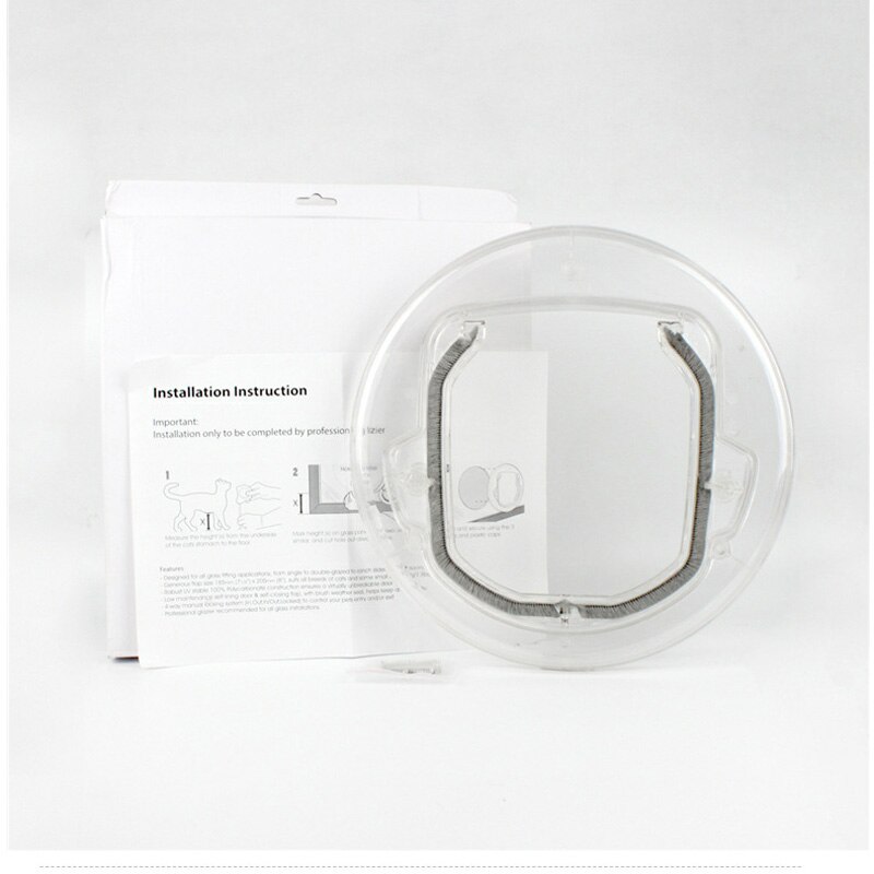Puerta con solapa para perro para puerta de cristal, puerta con forma redonda para perro pequeño Gato, puerta transparente, puerta con cerradura para seguridad, entrada para mascota, agujero para cachorro