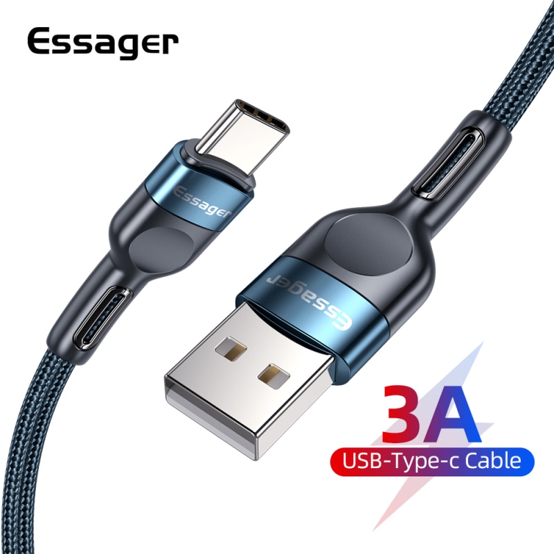 Essager USB Type C Cable Fast Charging Charger For Xiaomi Huawei Samsung USB-C Data Wire Cord Mobile Phone USBC Type-C Cables