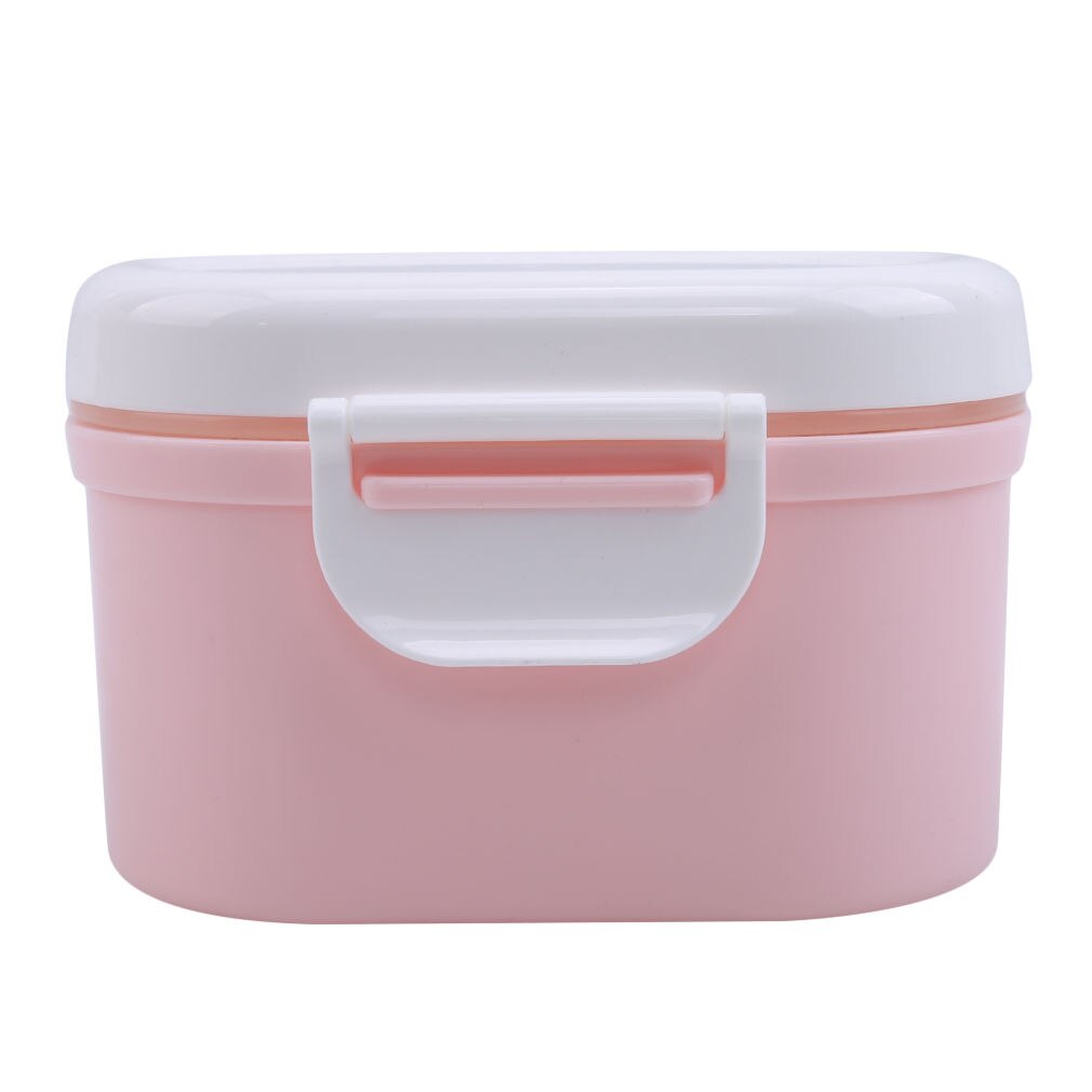 Baby hoge capaciteit melkpoeder opslagdoos dubbele laag baby draagbare babyvoeding container voedingsdoos voor pasgeborenen pp verpakking: Roze klein