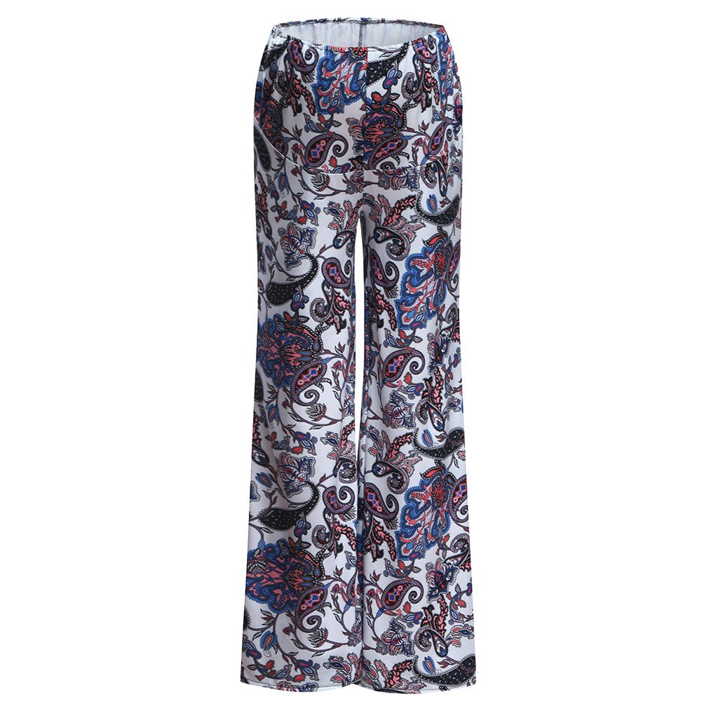 Women's Maternity Pants Wide Straight Lounge Pants Printing Stretch Pregnancy Trousers Loose Wide Leg Pants: WH / M