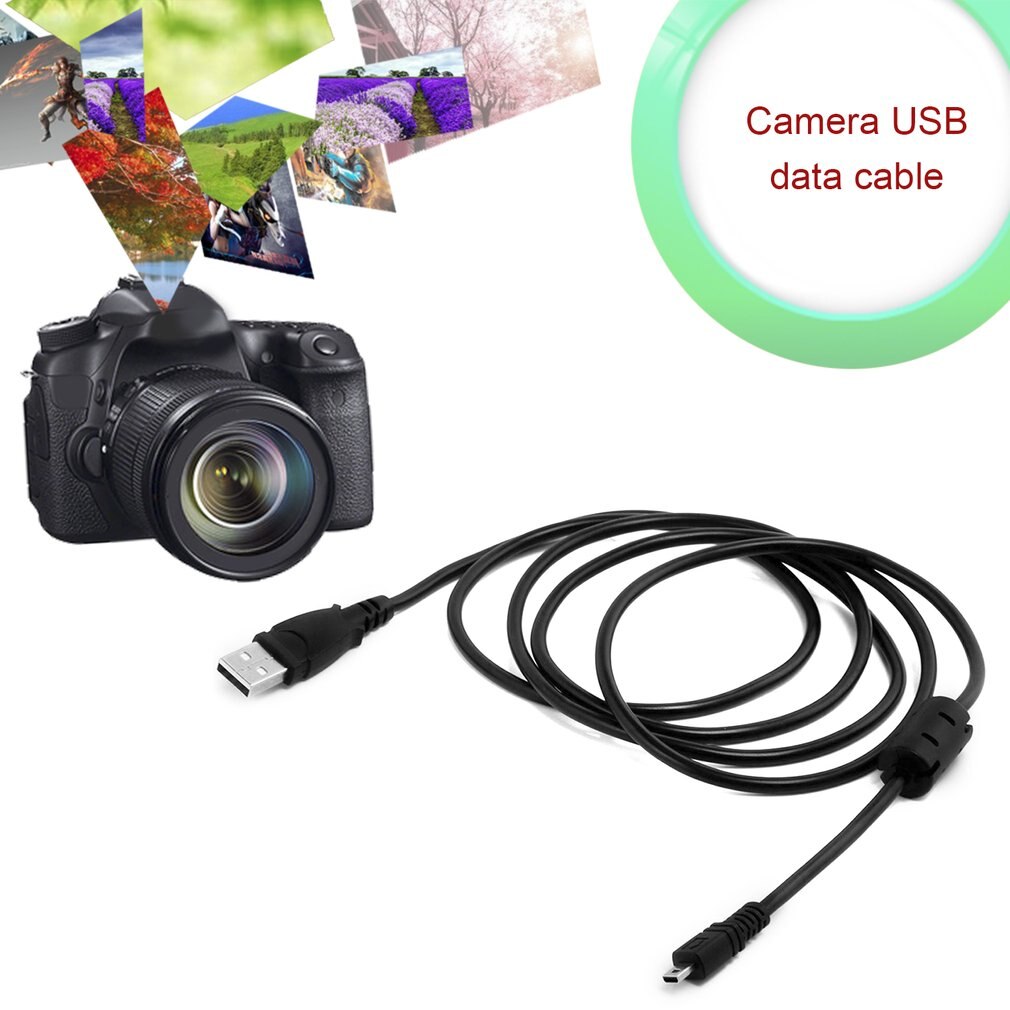 USB Cable with Magnet Ring Portable Camera Accessories 1.5M 8 Pin for Nikon Coolpix L19 L20 L100 S620 UC-E6 E4